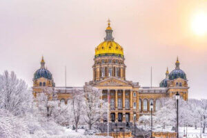 Iowa Capitol Building in the winter