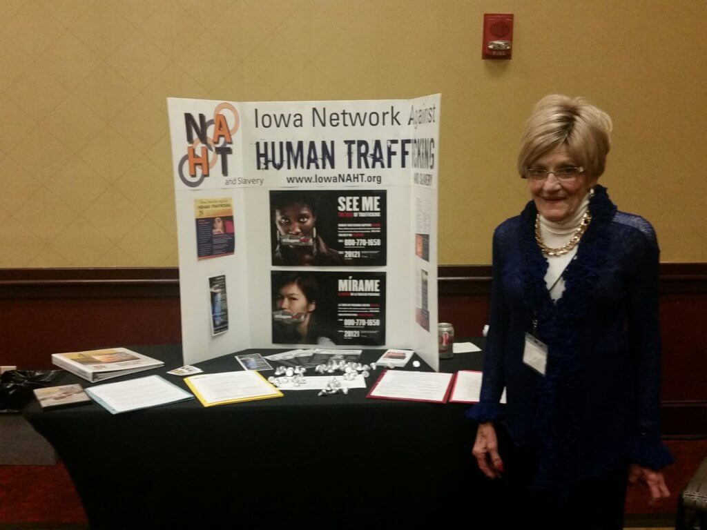 Shirlee Reding, NAHT board member, volunteered to staff the Network information table during the conference